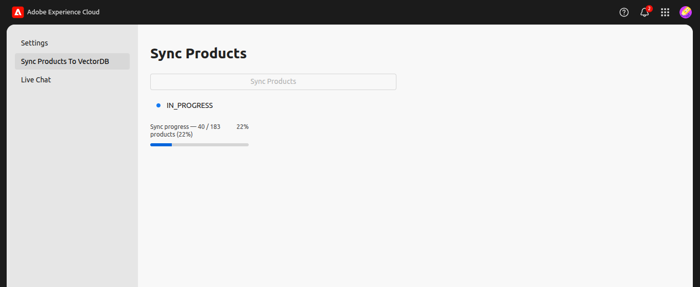 Product Sync in Progress